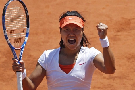 Na Li celebra su victoria ante Sharapova. | Ap