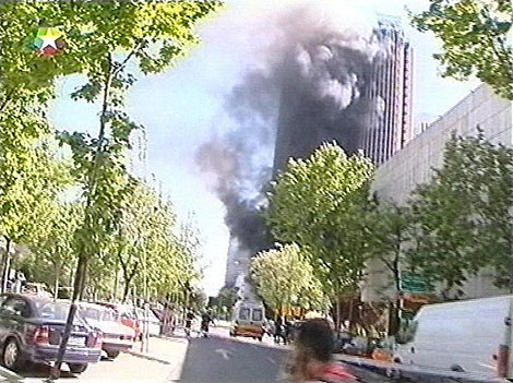 Imagen del atentado de ETA en Torre Europa en 2002. | Fuente: TV