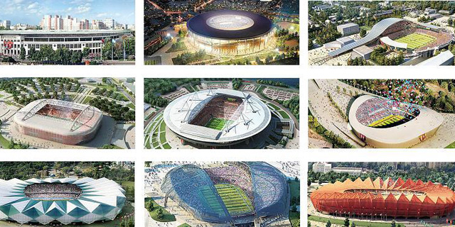 Proyeccción de los estadios del Mundial de Rusia. | Reuters