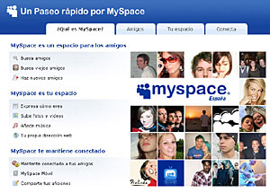 Una imagen de la página 'Myspace'.