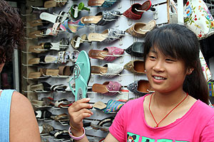 Tienda de calzado en Shangai (Foto: J. P. Cardenal)