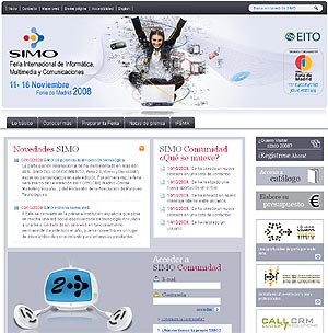 Captura del sitio web de SIMO.