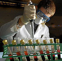 Un investigador realiza an�lisis de detecci�n en un laboratorio especializado.