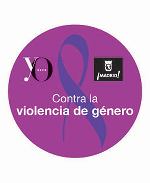 Chapa contra la violencia de género que YO DONA repartirá el martes 25 por las calles de Madrid.