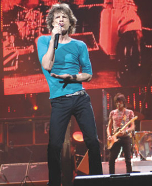 Mick Jagger en concierto.