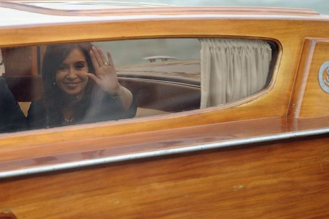 Cristina Fernández en una visita reciente a Venecia. | AFP