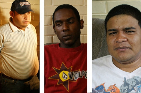 Elkin Vargas (i), Wilfredo Stockes (c) y el mexicano Franco Contreras. | Efe