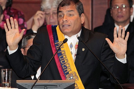 El presidente Rafael Correa durante un discurso en la Asamblea Nacional. | Efe