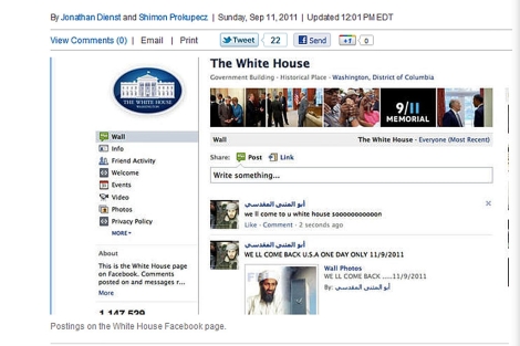 La página de Facebook de la Casa Blanca con las amenazas.