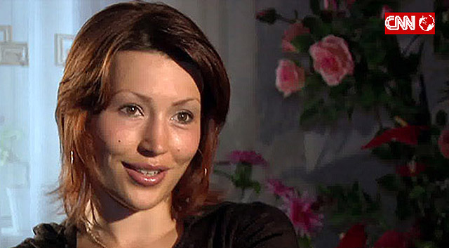 La enfermera ucraniana Oksana Balinskaya, durante la entrevista con la CNN.