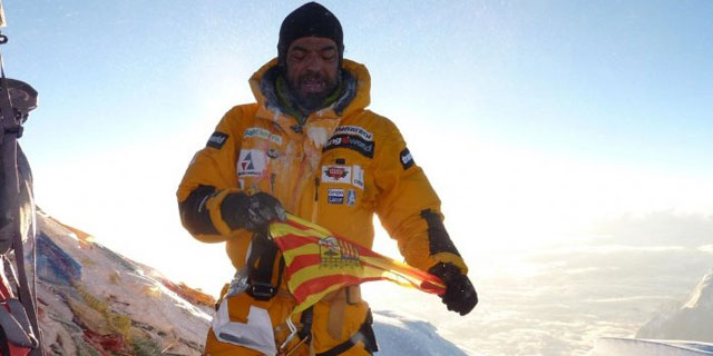 Carlos Pauner durante su ascensión al Everest